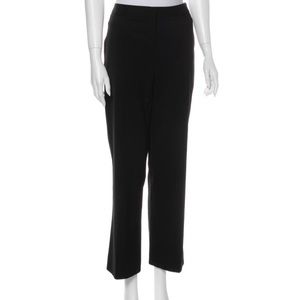 Lafayette 148 high waisted Menswear Wide Leg wool dress Pants trousers black